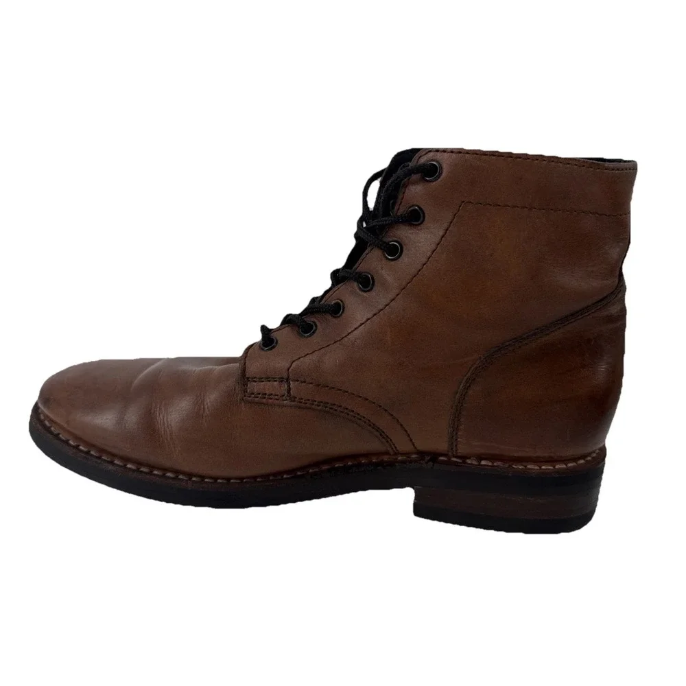 Thursday Everyday Captain Boots Men 9 Brown Leather Cap Toe Lace Up Ankle